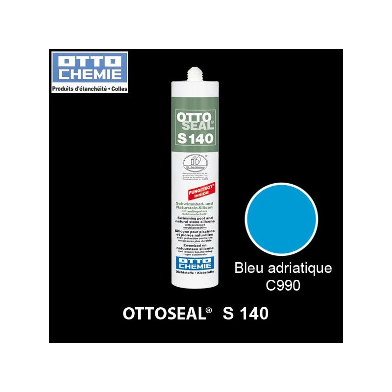 OTTOSEAL S140 C990 mastic silicone piscine et pierre naturelle bleu adriatique