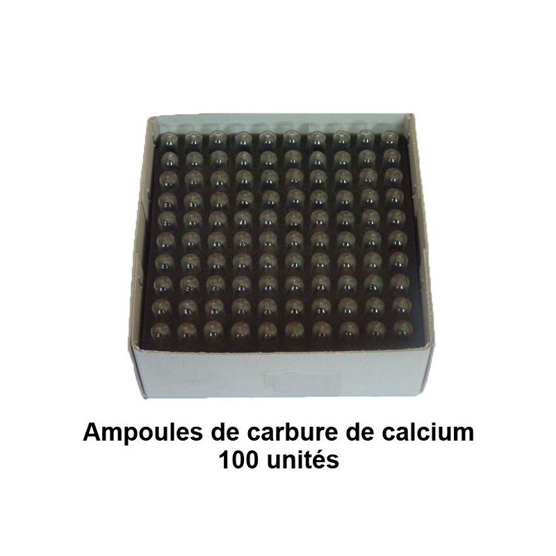 Boite 100 ampoules de carbure de calcium pour bombe à carbure