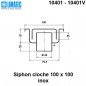 10401 Siphon cloche inox 100 x 100