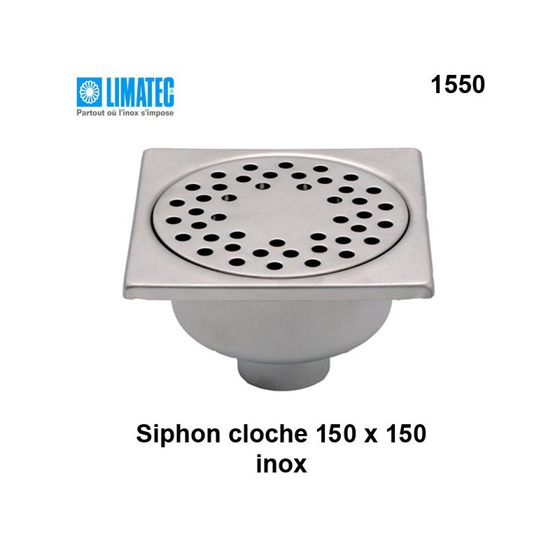 1550 Siphon cloche inox 150 x 150