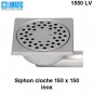 1550 LV Siphon cloche inox 150 x 150