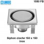 1550 FB Siphon cloche inox 150 x 150 surbaissé