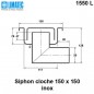 1550 L Siphon cloche inox 150 x 150