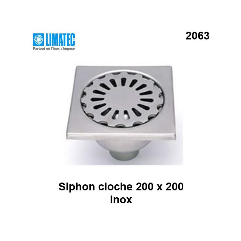 2063 Siphon cloche inox 200 x 200