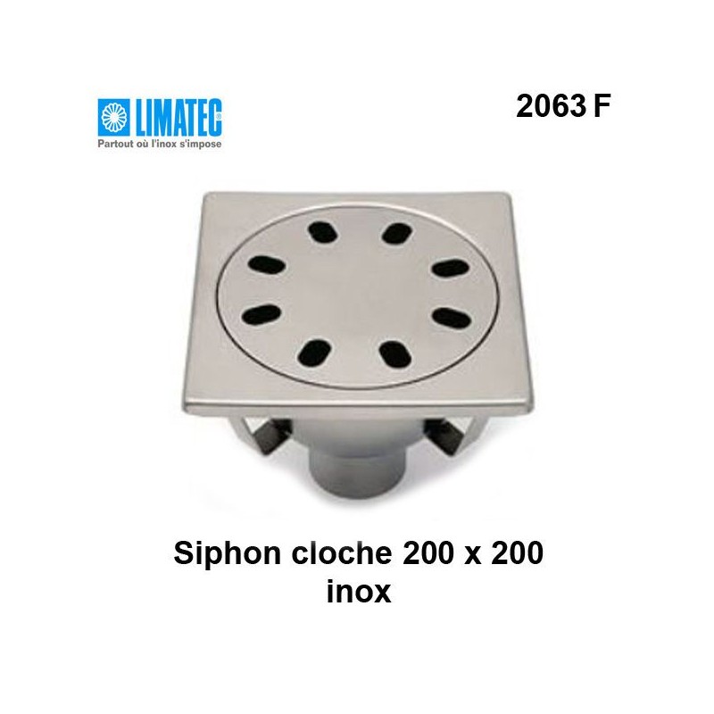 2063 F Siphon cloche inox 200 x 200