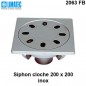 2063 FB Siphon cloche inox 200 x 200 surbaissé