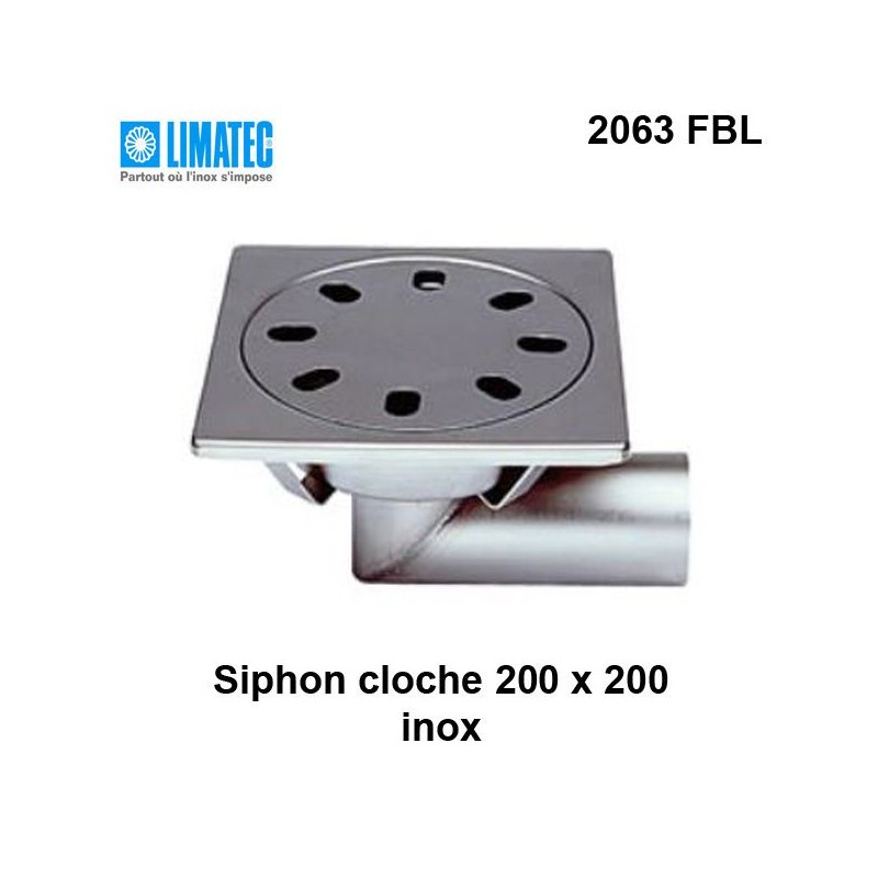 2063 FBL Siphon cloche inox 200 x 200 surbaissé 2063 FBL Siphon cloche inox 200 x 200 surbaissé