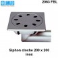 2063 FBL Siphon cloche inox 200 x 200 surbaissé 2063 FBL Siphon cloche inox 200 x 200 surbaissé
