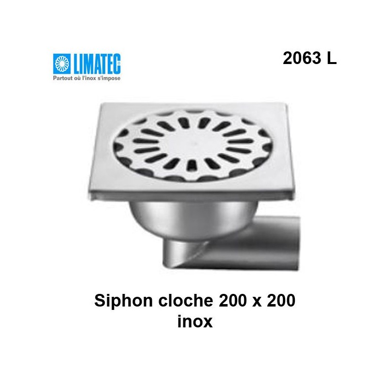 2063 L Siphon cloche inox 200 x 200