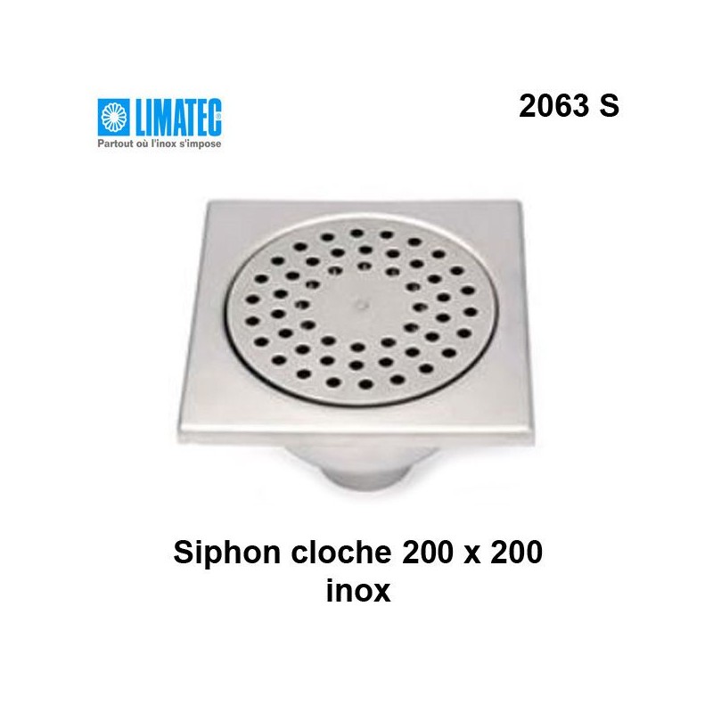 2063 S Siphon cloche inox 200 x 200