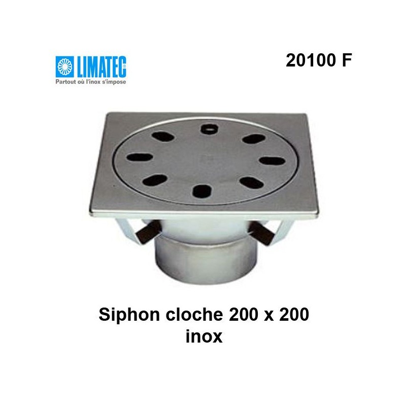 20100 F Siphon cloche inox 200 x 200