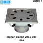 20100 F Siphon cloche inox 200 x 200