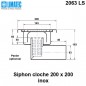 2063 LS Siphon cloche inox 200 x 200