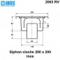 2063 RV Siphon cloche inox 200 x 200