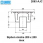 2063 AJC Siphon cloche inox 200 x 200