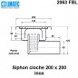2063 FBL Siphon cloche inox 200 x 200 surbaissé 2063 FBL Siphon cloche inox 200 x 200 surbaissé