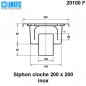 20100 F Siphon cloche inox 200 x 200