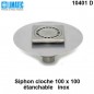 10401 D Siphon cloche inox 100 x 100 avec platine d'étanchéité