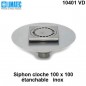 10401 VD Siphon cloche inox 100 x 100 avec platine d'étanchéité