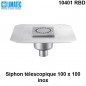 10401 RBD Siphon télescopique cloche inox 100 x 100 avec platine d'étanchéité
