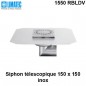 1550 RBLDV Siphon télescopique cloche inox 150 x 150 avec platine d'étanchéité