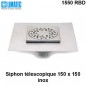 1550 RBD Siphon télescopique cloche inox 150 x 150 avec platine d'étanchéité
