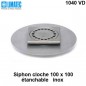 1040 VD Siphon cloche inox 100 x 100 avec platine d'étanchéité