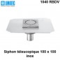 1040 RBDV Siphon télescopique cloche inox 100 x 100 avec platine d'étanchéité