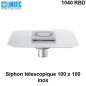 1040 RBD Siphon télescopique cloche inox 100 x 100 avec platine d'étanchéité