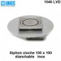 1040 LVD Siphon cloche inox 100 x 100 avec platine d'étanchéité
