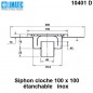 10401 D Siphon cloche inox 100 x 100 avec platine d'étanchéité