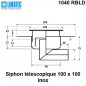 1040 RBLD Siphon télescopique cloche inox 100 x 100 avec platine d'étanchéité