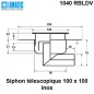 1040 RBLDV Siphon télescopique cloche inox 100 x 100 avec platine d'étanchéité