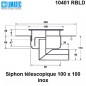 10401 RBLD Siphon télescopique cloche inox 100 x 100 avec platine d'étanchéité