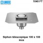 1040 FT Siphon télescopique cloche inox 100 x 100 avec platine d'étanchéité