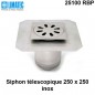 25100 RBP Siphon télescopique cloche inox 250 x 250 avec platine d'étanchéité