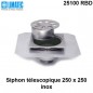 25100 RBD Siphon télescopique cloche inox 250 x 250 avec platine d'étanchéité