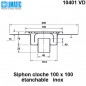 10401 VD Siphon cloche inox 100 x 100 avec platine d'étanchéité