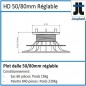 Plot DH50 hauteur réglable de 50 à 80 mm pour dalle 