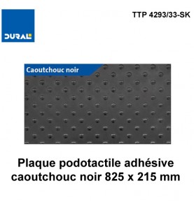 Plaque podotactile autocollante caoutchouc noire  825 x 415 mm