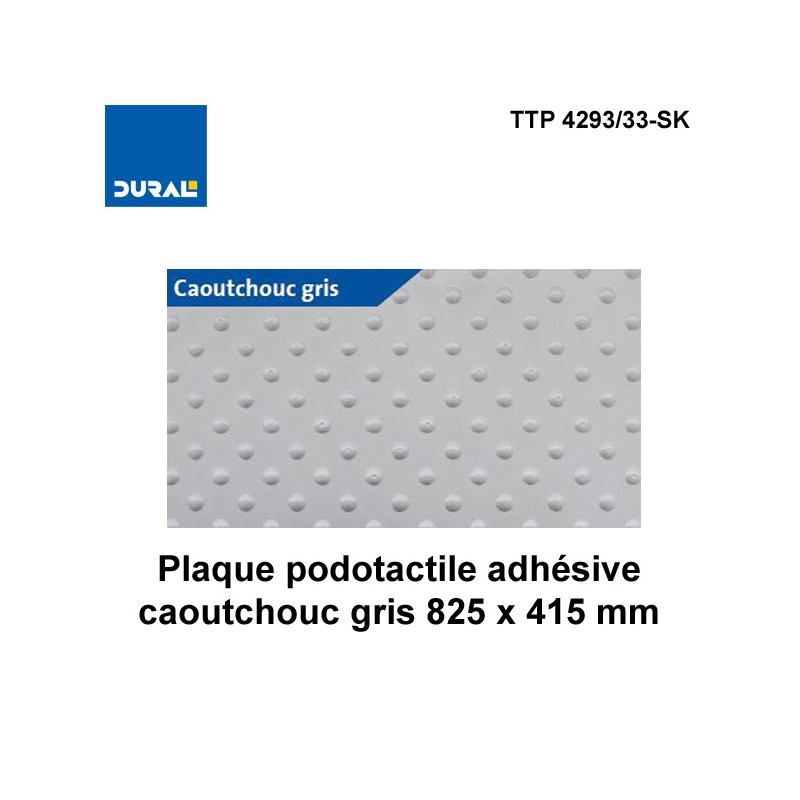 Plaque podotactile autocollante caoutchouc gris  825 x 415 mm