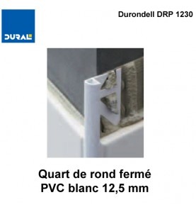 Quart de rond fermé PVC blanc 12.5 mm