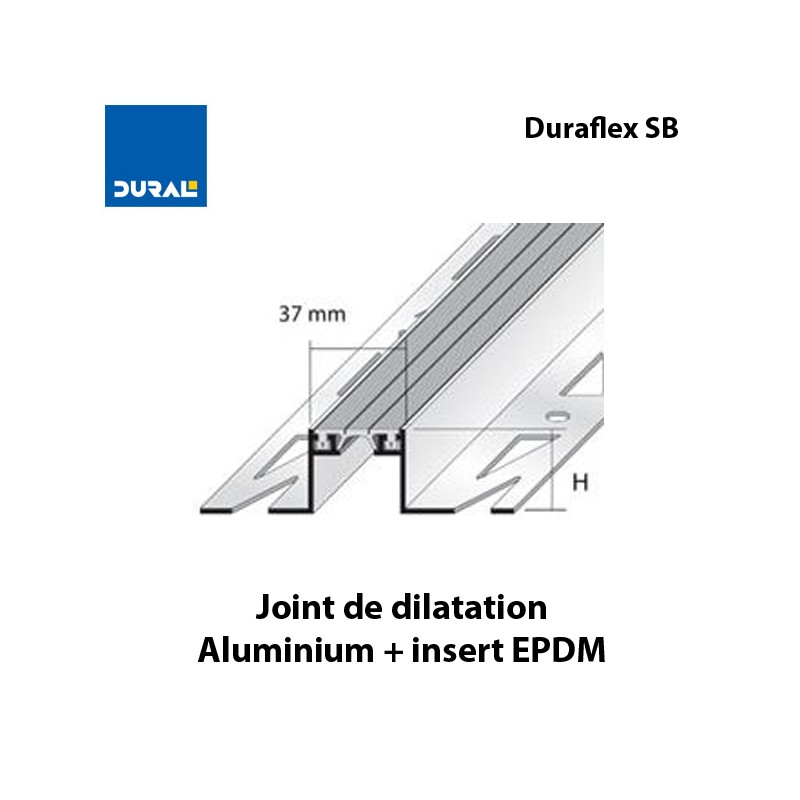 Joint de dilatation Duraflex SB hauteur 15 mm largeur 37 mm insert noir 