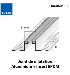 Joint de dilatation Duraflex SB hauteur 15 mm largeur 37 mm insert noir 