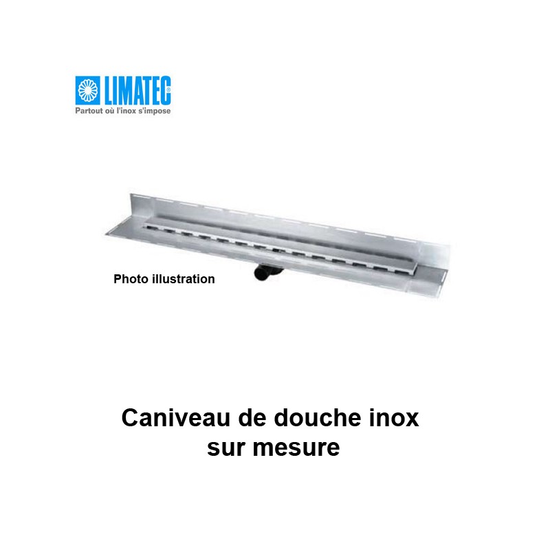 Caniveau de douche inox 316 sur mesure 1530 x 102 mm Caniveau de douche inox 316 sur mesure 1530 x 102 mm