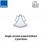 Angle sortant T-COVE 16 mm 2 jonctions aluminium argent brillant  Sachet 2 pièces