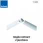 Angle rentrant T-COVE 16 mm 2 jonctions aluminium argent brillant  Sachet 2 pièces