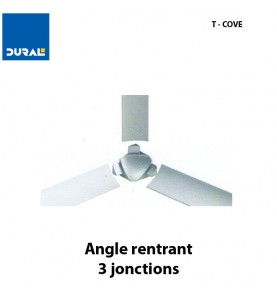 Angle rentrant T-COVE 22 mm 3 jonctions aluminium argent brillant  Sachet 2 pièces