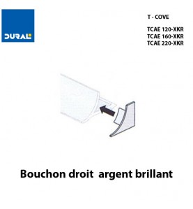 Bouchon droit T-COVE 16 mm aluminium argent brillant  Sachet 2 pièces