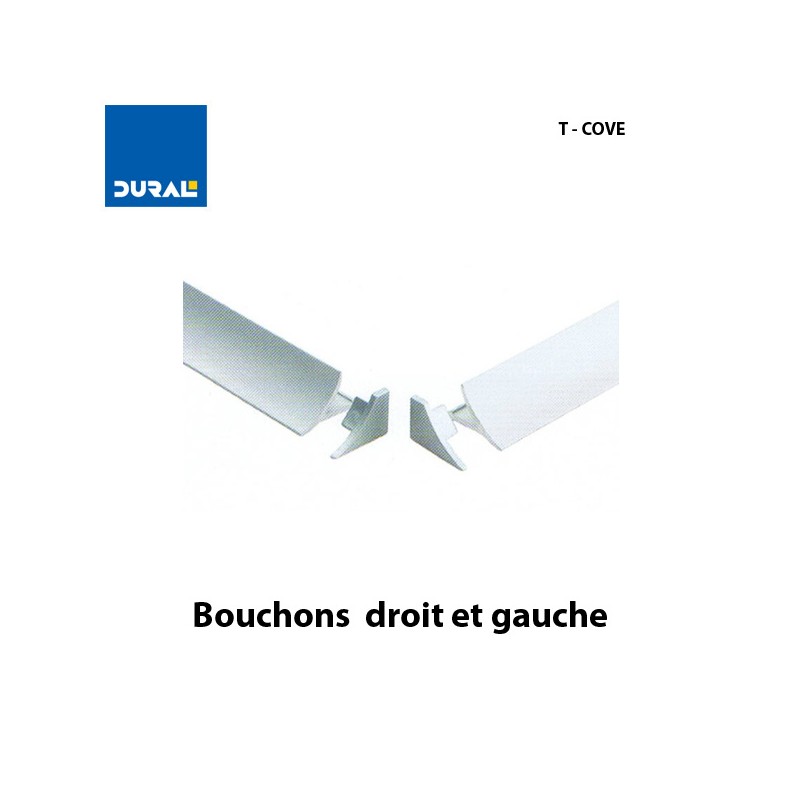 Bouchon droit T-COVE 22 mm aluminium argent brillant  Sachet 2 pièces